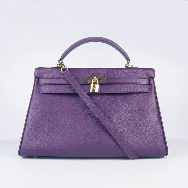 High Quality Hermes Kelly 35cm Togo Leather Bag Purple 6308 - Click Image to Close